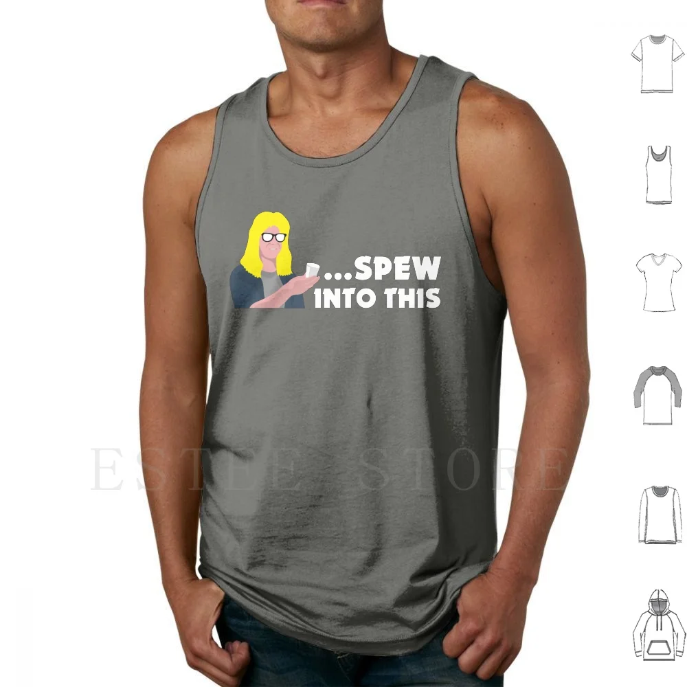 "Spew In This" Canotte Di Design Gilet Senza Maniche Waynes World Waynetstock Wayne Bell Garth Algar Wayne E Garth Spew