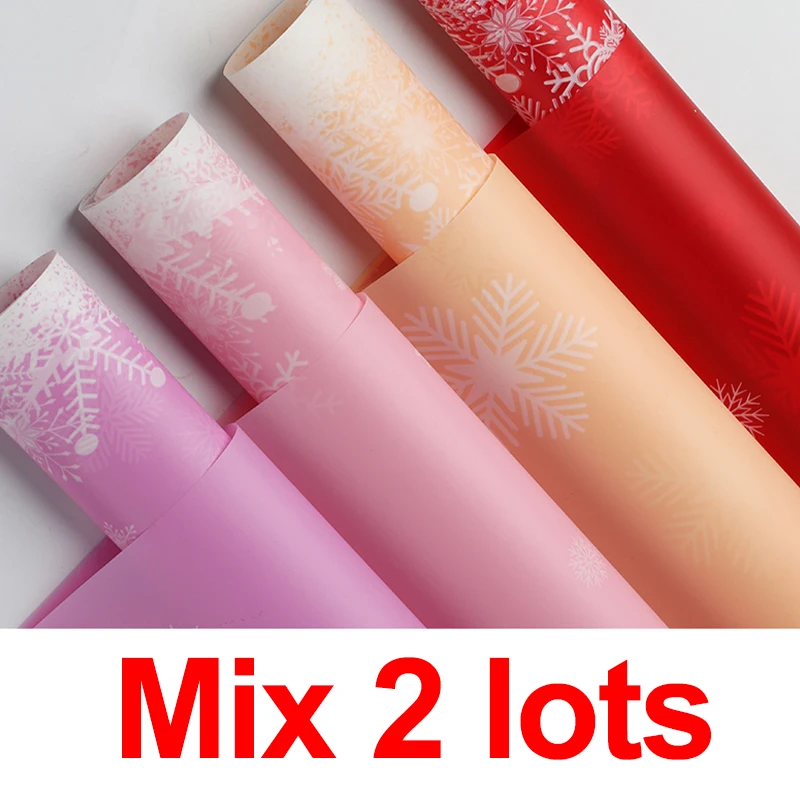 Mix 2lots 20 штук в канун Рождества букет цветов Обёрточная бумага пинг Бумага Обёрточная бумага пинг цветок целлофан матовая искусственная кожа с мехом квадратные Цветочные подарок Обёрточная бумага - Цвет: Mix 2lots