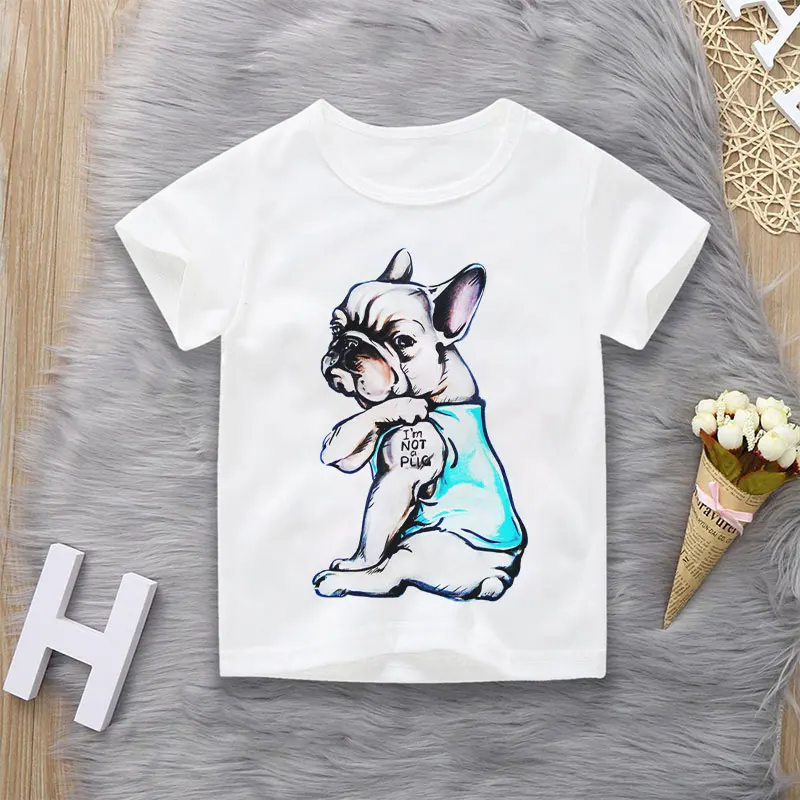 Kawaii детская футболка забавная собака Giggle бег Шаблон Новая футболка для девочек детские милые футболки для мальчиков Повседневная мода вокруг шеи - Цвет: 3541