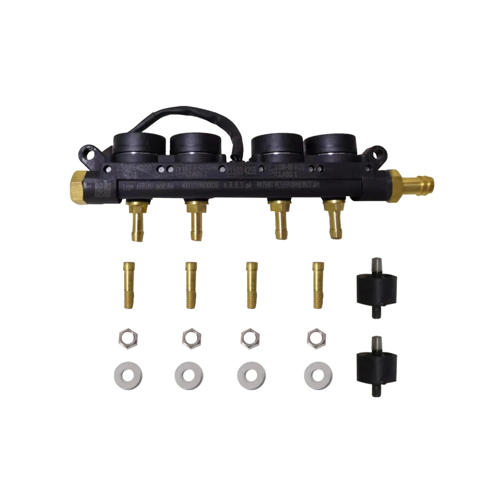 2 Ohms 4 Cylinder Lpg Aeb Injector Rail High Speed Common Injector Rail