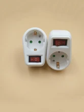  4.8 MM EU Plug European Standard Power Adapter 250V 16A ,Changeover Switch Adaptor Socket With ON OF With Child Safety Lock 