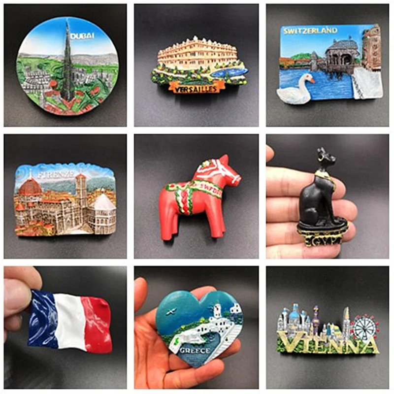3D магнит на холодильник шведский Дубай Франция версаль дворец Италия Швейцария