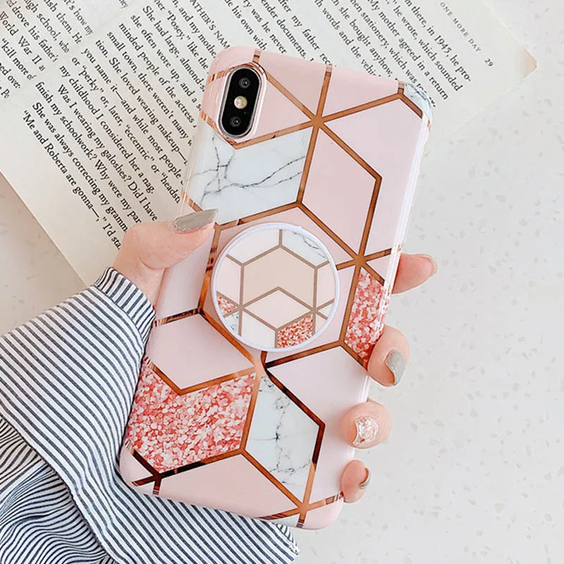 0834A FLYKYLIN подставка для держателя для huawei P20 Lite P30 Pro задняя крышка на iphone 11 Pro Max marble Art IMD силиконовый чехол для телефона - Цвет: 0834A