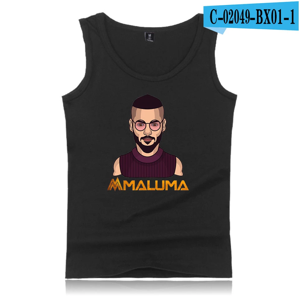 Maluma 2D Printing Cotton Fashion Men Tank Tops Summer Sleeveless Coat Hot Trend Casual Clothing Vest - Цвет: Black