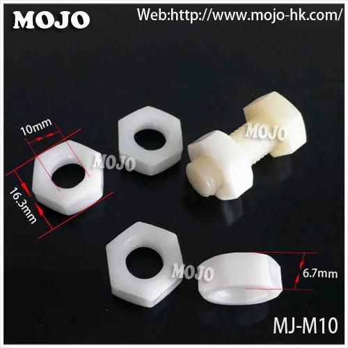 MJ-M10 M10 нить PE пластиковые гайки(100 шт./лот