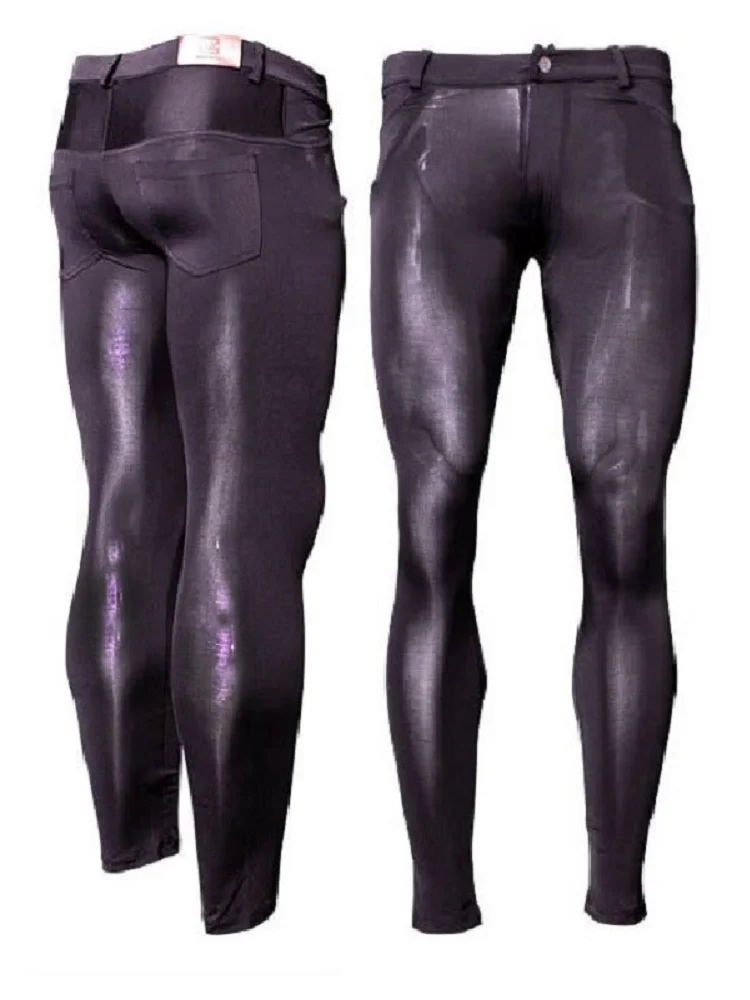 Description Picture 3 of itemHigh-Elastic Ice Silk Elastic Pencil Pants Great Fit Casual Trouser Very Stretchable Sexy Transparent Skinny Breathable Leggings