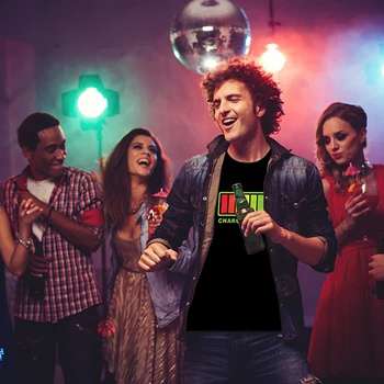 

2019 Hot Sale Led T-Shirt Men Party Rock Disco DJ Sound Activated LED T Shirt Light Up and down Flashing Equalizer Men's TShirt