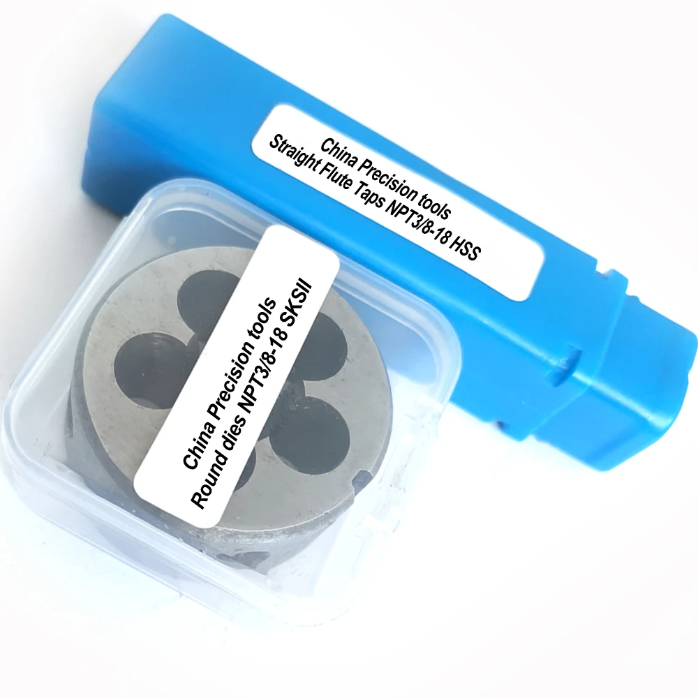 2pcs American Tapered PIPE Thread Tap and Die set NPT 1/8 1/4 3/8 1/2 straight flute taps Dies