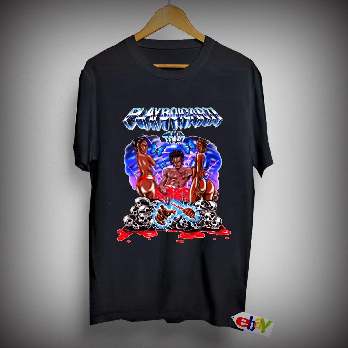 New Playboi Carti Tour Magnolia Rap Tee Hip Hop Black Anda White T-Shirt | Мужская одежда
