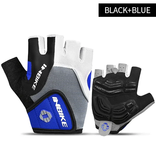 5mm Gel Pad-Blue INBIKE перчатки для велоспорта мужские женские летние спортивные перчатки велосипедные гуантес Ciclismo нейлоновые Гелевые перчатки для горного велосипеда - Цвет: 5mm Gel Pad-Blue