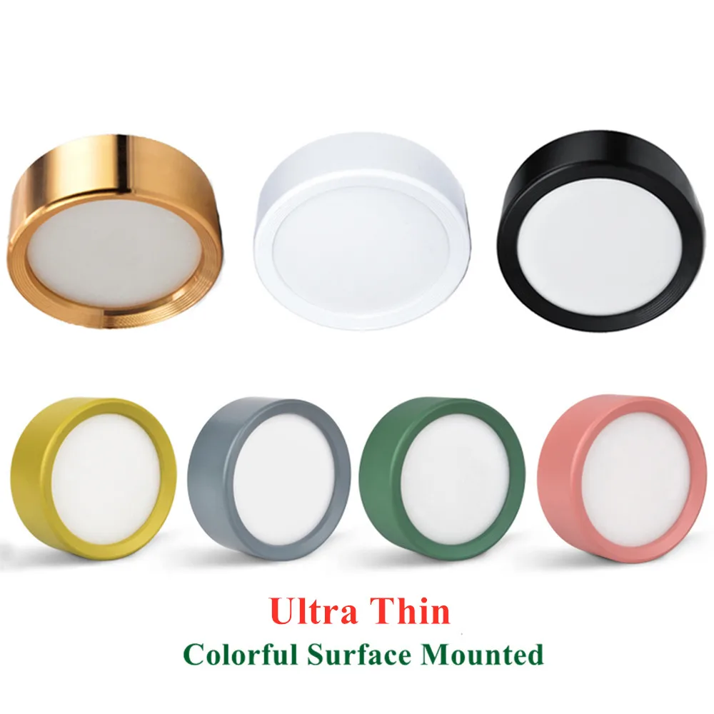 

Home Lighting Macaron Colorful Led Ceiling Light Surface Mounted Led Lamps For Living Room Spot Led 3W 5W 7W AC220V Ceiling Lamp