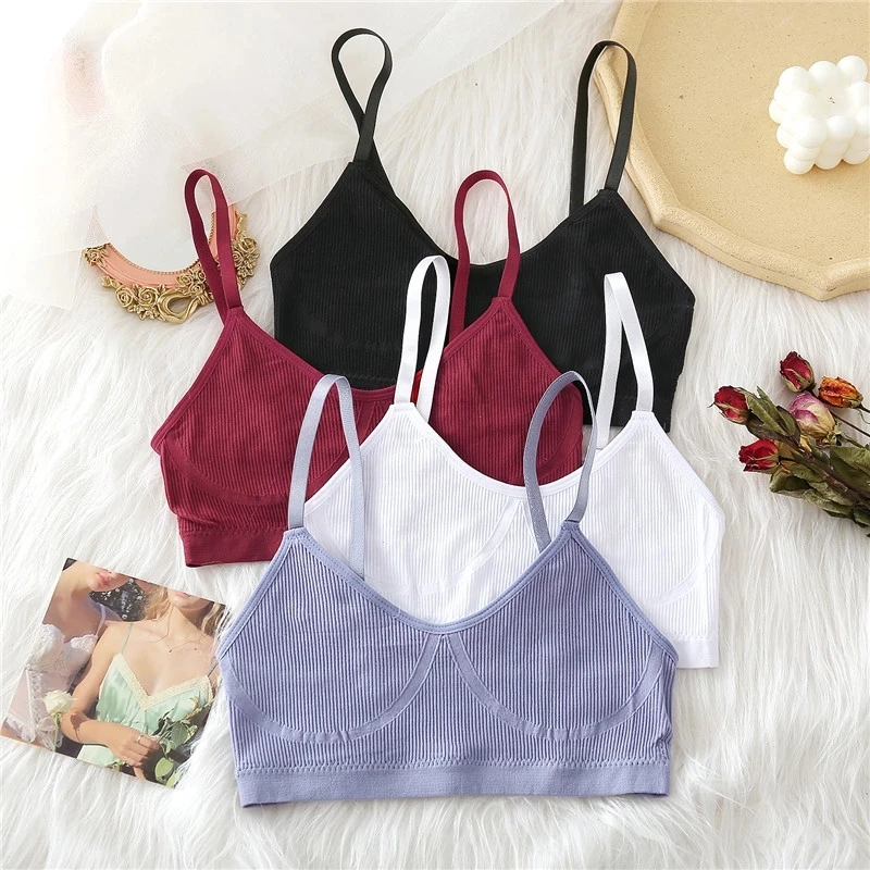 10 Colors Seamless Tank Tops Women Bra Female Lingerie Sexy Underwear  Adjustable Strap Wire Free Bralette Brassiere Intimates