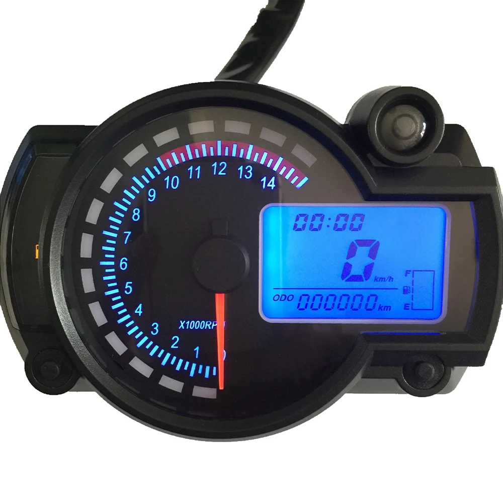 

Motorcycle Speedometer Instrument LCD Digital Tachometer Gauge Odometer Fault Warning Light for RX2N 4 cylinders 400CC 5000rpm