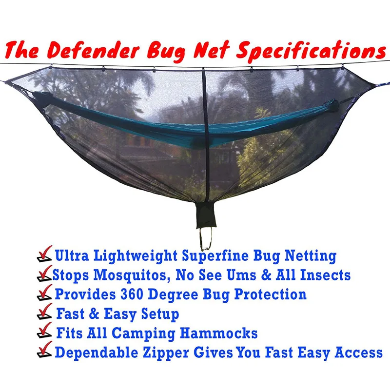 134x55 Inch Outdoor Portable Hammock Bed Nets Camping Double Mosquito Nets Mosquito Nets Encrypted Mesh Easy To Install Lightwei