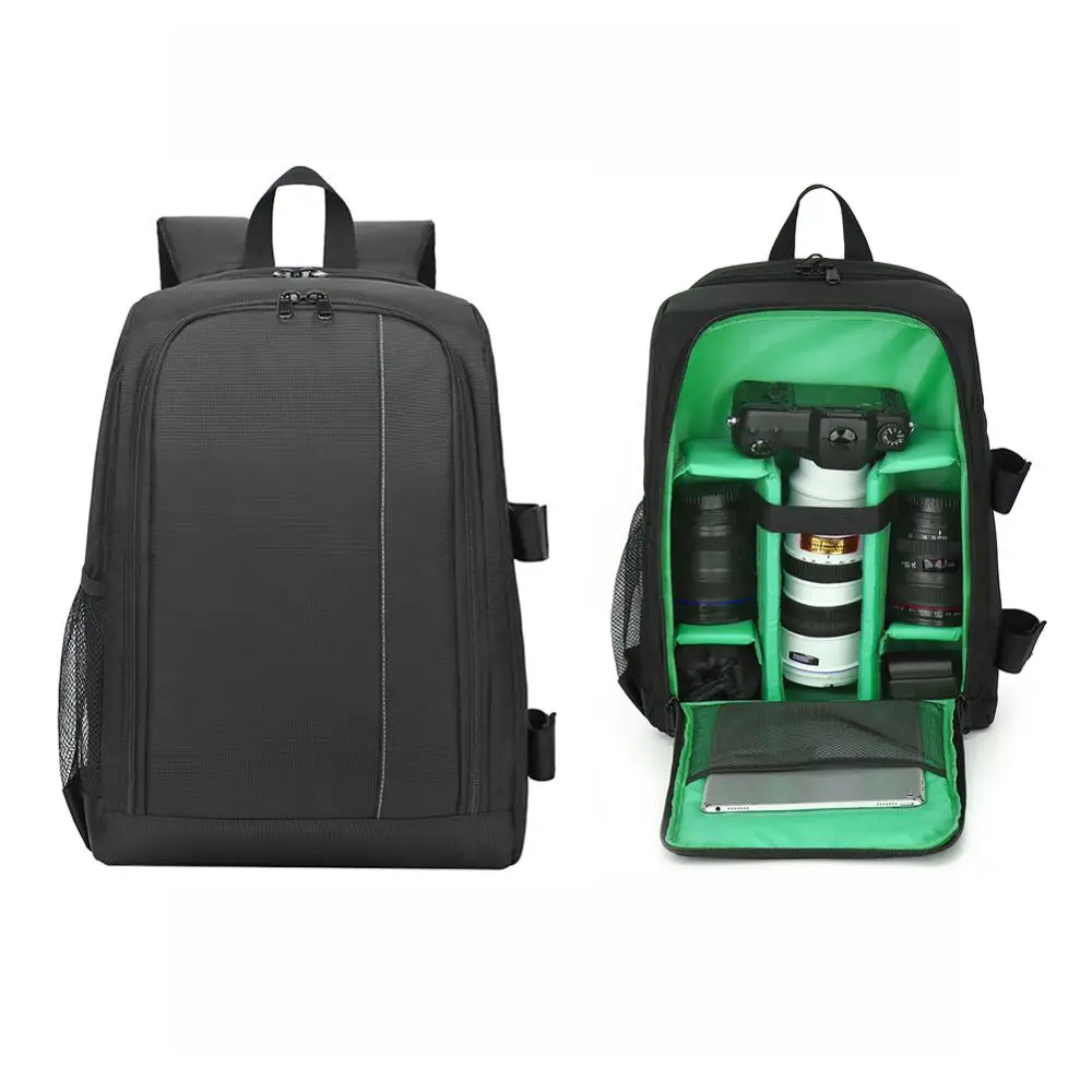 Style C Green DSLR рюкзак нейлоновая камера видео сумка водонепроницаемый ноутбук фотография сумка для Nikon Canon sony DSLR камера Открытый объектив сумка для хранения - Цвет: Style C Green
