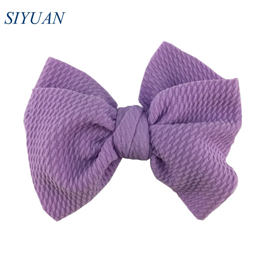 20-lavender 20 шт./лот, высокое качество, 4,5 '', одноцветные, из Seersucker, с бантом, с зажимом, для девушек, вечерние, головные уборы, аксессуары HDJ157 - Цвет: 20-lavender