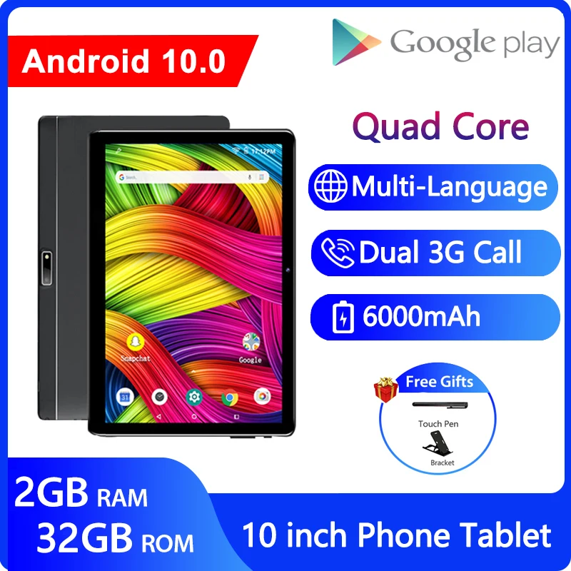 10 дюймовый планшет ZONKO 3G на Android с функцией телефонных звонков Wi Fi GPS Netflix Youtube HD веб