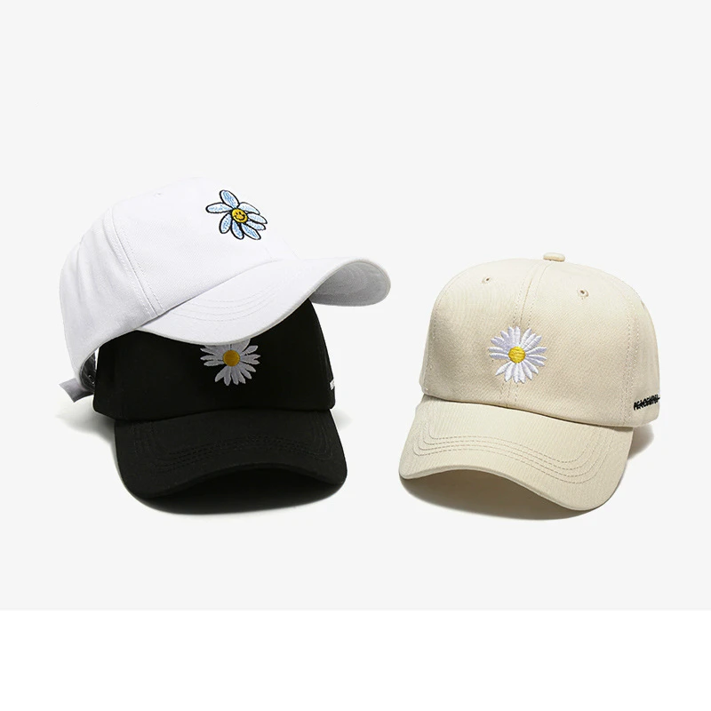 

2020 Tide Little Daisy Baseball Cap Unisex , Ins Hats for Women,Korean Wild Letter Embroidered Duckcap,icon Hat winter hats