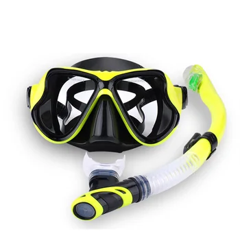 

Professional Scuba Diving Masks Silicone Snorkel Anti-Fog Goggles Glasses Set Swimming Fishing Pool Equipment 7 Colors for Adult