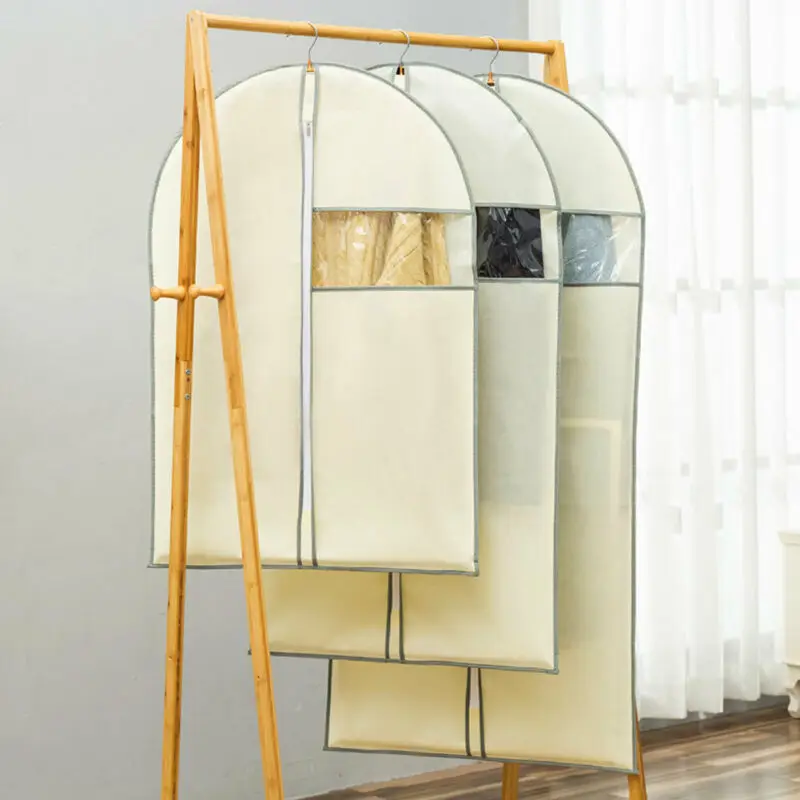 Лидер продаж, 1 подвешиваемый прозрачный пыленепроницаемый тканевый чехол для костюма, платья, сумки для хранения, защитные сумки для одежды, влагостойкие