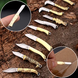 Mini couteau pliant de poche, petit couteau utilitaire, porte clé d'auto défense Portable, boîte d'emballage artisanale, coupe enveloppe en papier 