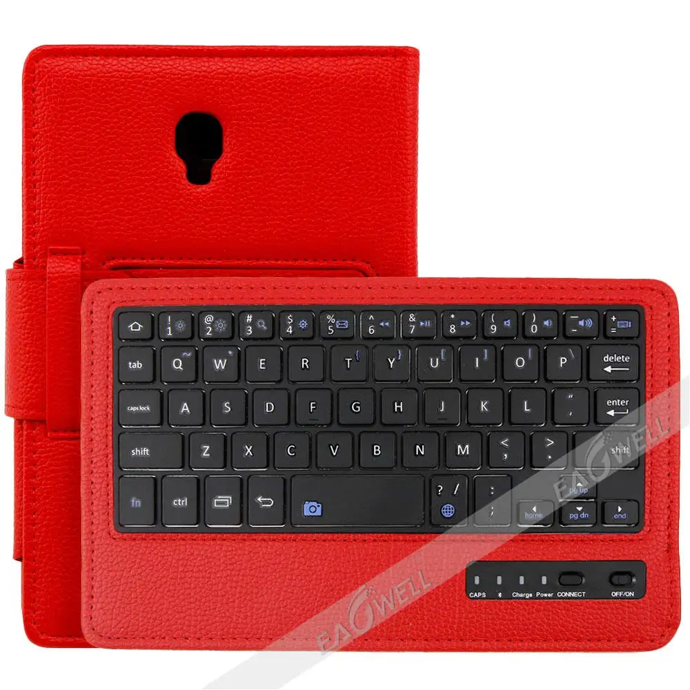 Litchi Pattern Leather Stand Case For Samsung Galaxy Tab A 8.0 2017 SM-T380 T385 Case Wireless Bluetooth Keyboard Smart Cover