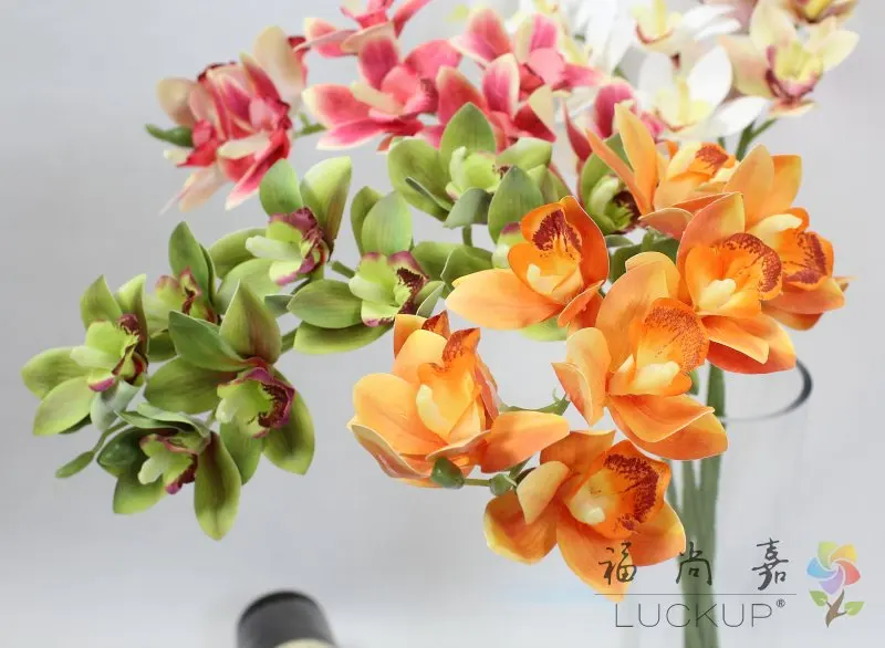 1 с длинным стволом искусственные Cymbidium Faberi Rolfe Moth Орхидея бабочка цветок для дома
