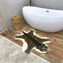Ковер с принтом тигра Леопардовый принт manmade Тигр Противоскользящий синтетический кожаный ковер 85x11