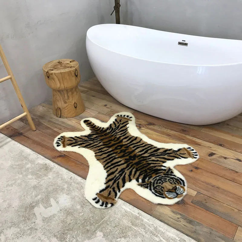 

Carpet printed tiger pattern leopard print manmade tiger anti-slip synthetic leather leather carpet 85x11