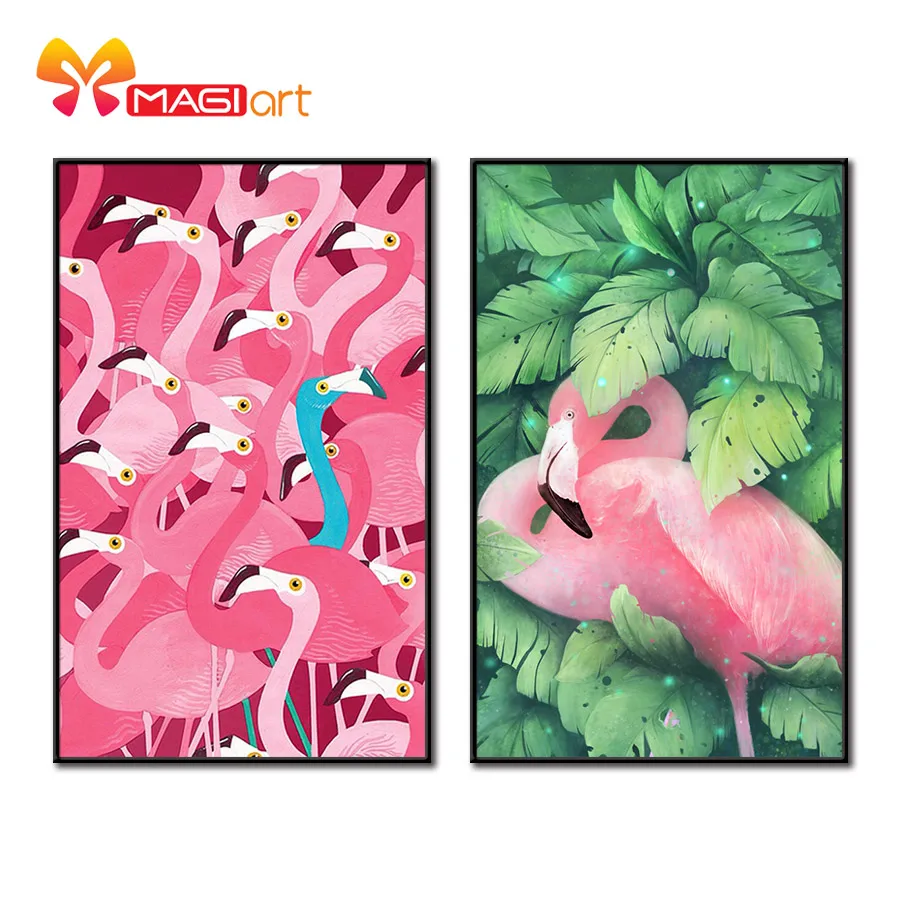 

Cross stitch kits Embroidery needlework sets 11CT water soluble canvas patterns 14CT Animals The Unique Flamingo-NCMA032