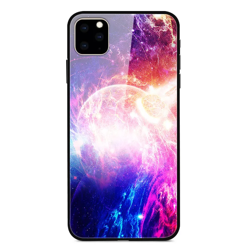 Для iPhone 11 Pro Max, чехол из закаленного стекла, планета космос, чехол из стекла для iPhone 11 11Pro Pro, максимальный чехол, оболочка