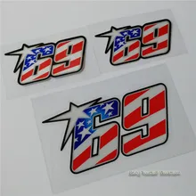 Флаг США Ники Хэйден № 69 стикеры мотоциклетные гоночная Наклейка Шлем superbike Мотокросс наклейка внутреннее автомобильное отражающее автомобилей