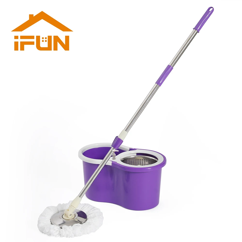 iFun/ШВАБРА ТОРНАДО фиолетовый (ведро с отжимом + микрофибровые насадки дозатор для