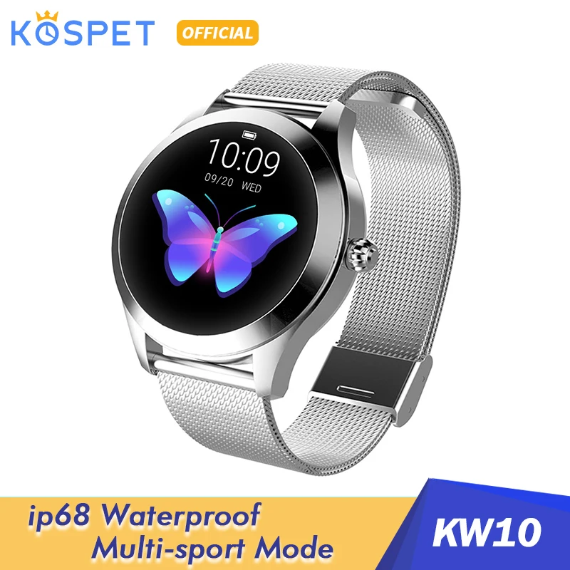 KW10 Смарт часы для женщин IP68 Водонепроницаемый Фитнес браслет монитор сердечного
