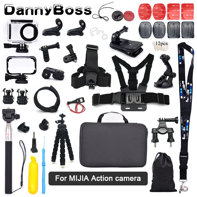 

for Xiaomi MIJIA Accessories Kit Head Chest Strap Suction Cup Frame Box Tripod Mount Monopod for MIJIA Sport Camera