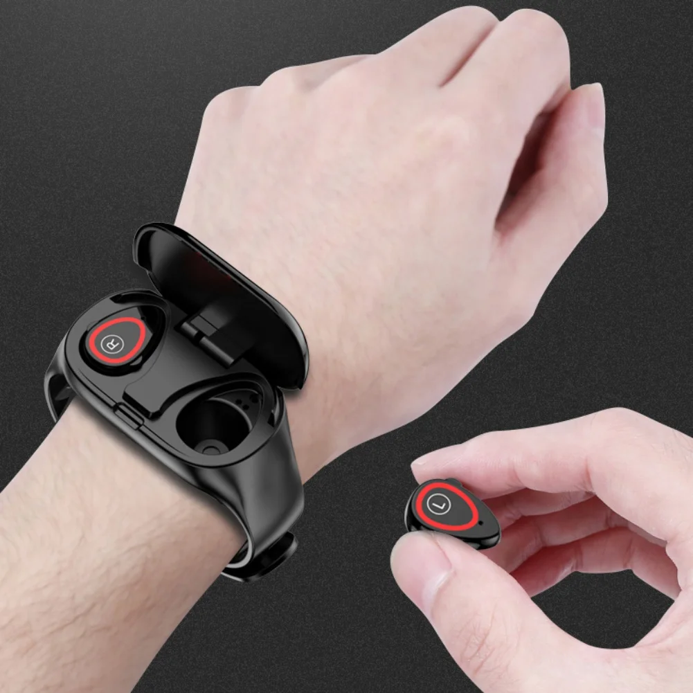 Новейший стиль M1 2 в 1 Смарт-браслет часы 15 дней ожидания спортивные часы Bluetooth наушники монитор сердечного ритма умный Браслет