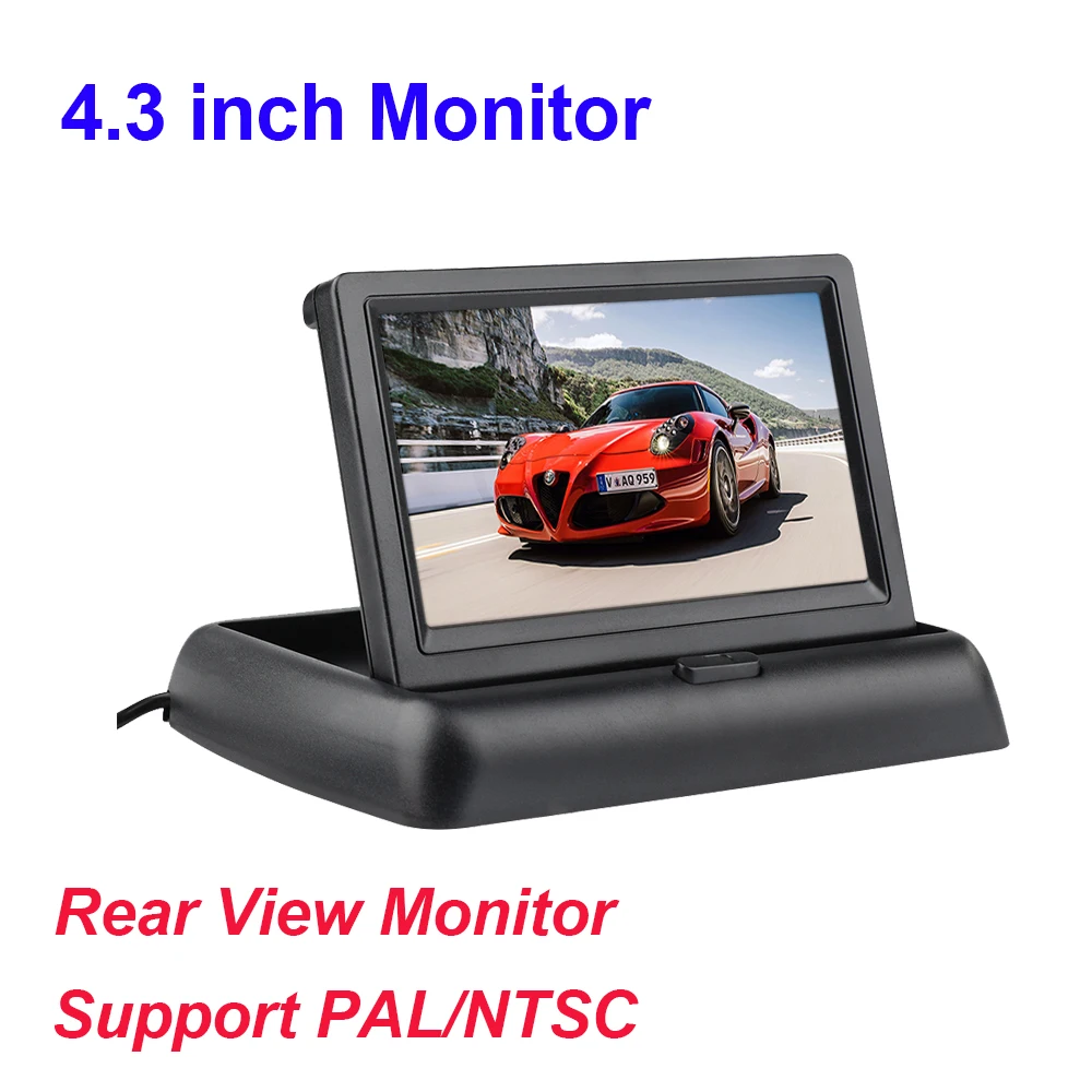Foldable 4.3 Inch HD Car Reversing Digital LCD Color Monitor Display NTSC PAL sg 