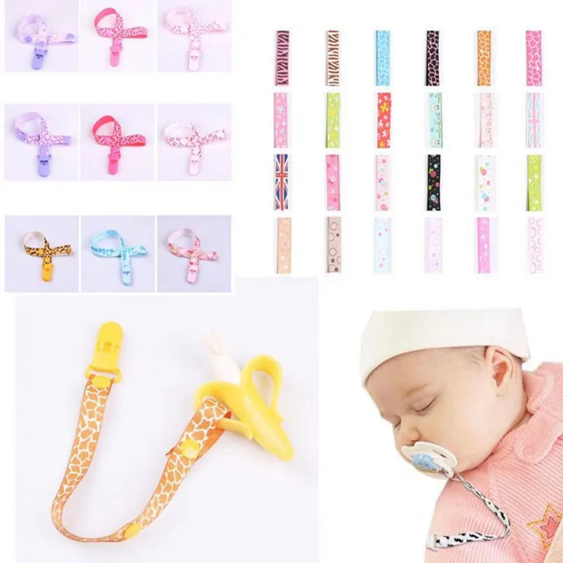

5PCS/LOT Baby Safety Products 8-Color Squares Dots Love Barb Section Pacifiers Chain Anti-Out with Infants Zipper