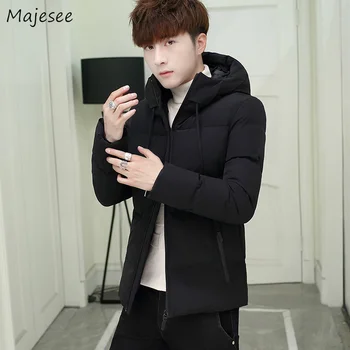 

Parkas Men Winter Clothes Windproof High Quality Zipper Mens Clothing Males Solid Simple Korean Streetwear Ulzzang Parka Warm