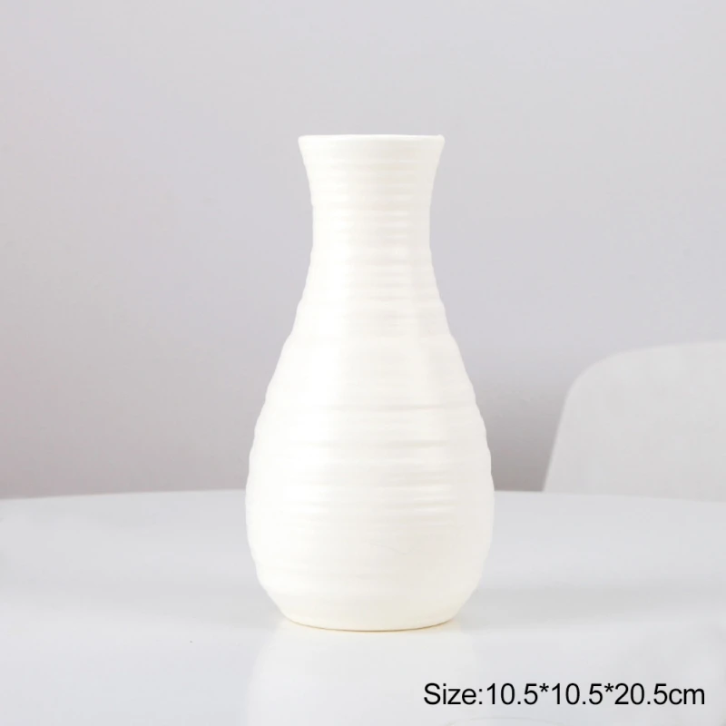 Пластиковая ваза имитация цветов сухая ваза новая PE устойчивая к падению ваза модная Простая Офисная ваза для украшения интерьера - Цвет: F