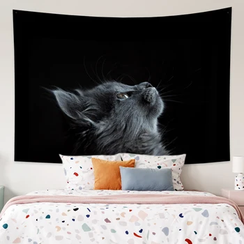 

Cute Expression Cat Beautiful Mandala Tapestry Wall Hanging Beach Towel,Home Decor Tapestries Living Room Bedroom Couch Blanket