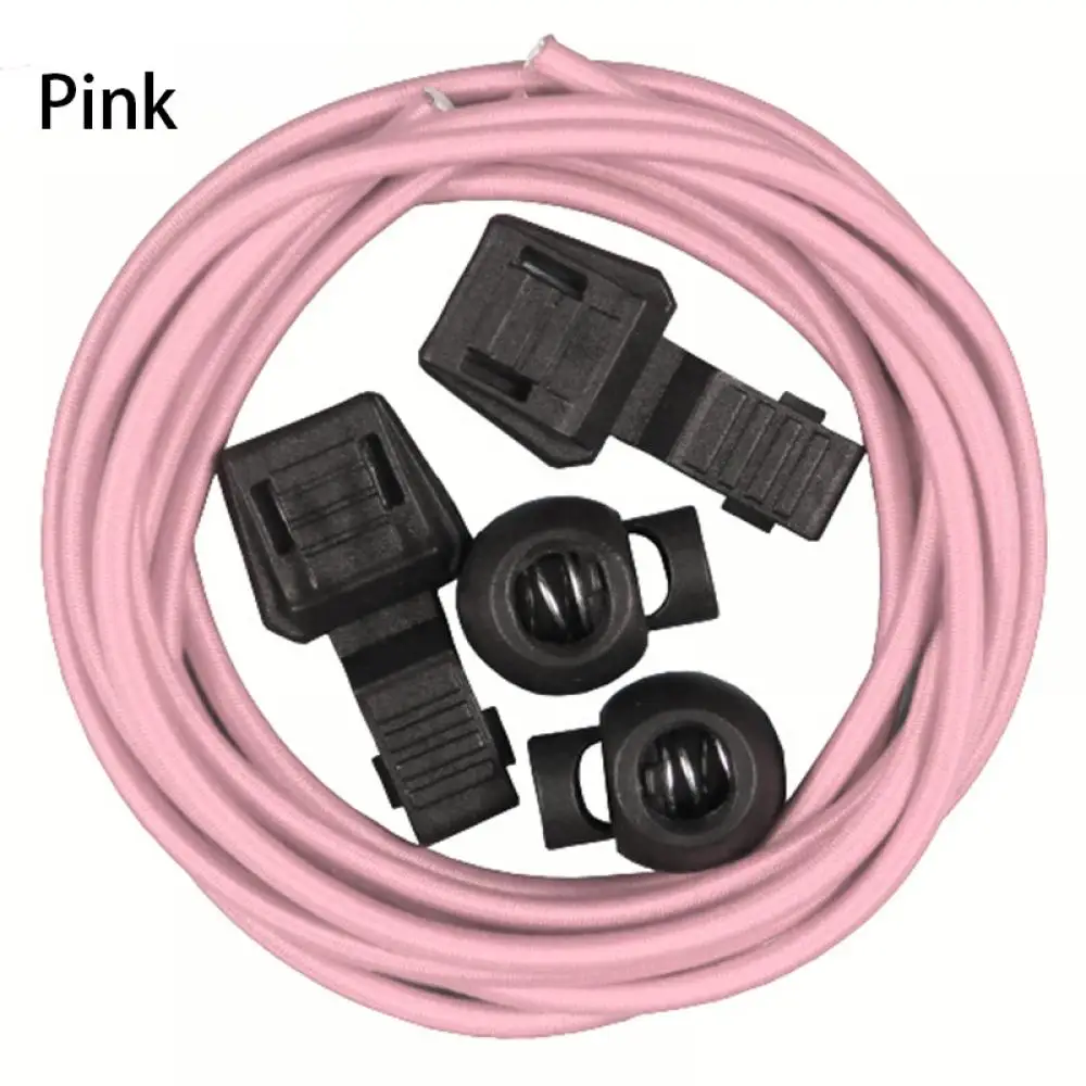 pink Новинка! 1 пара цветных эластичных спортивных шнурков, шнурки для триатлона, тренировочные шнурки для бега, бега, ленивых шнурков, Новое поступление - Цвет: pink