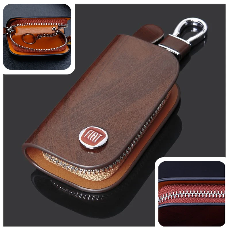 New Car Logo Key Case Keychain Bag Auto Genuine Leather Key Purse