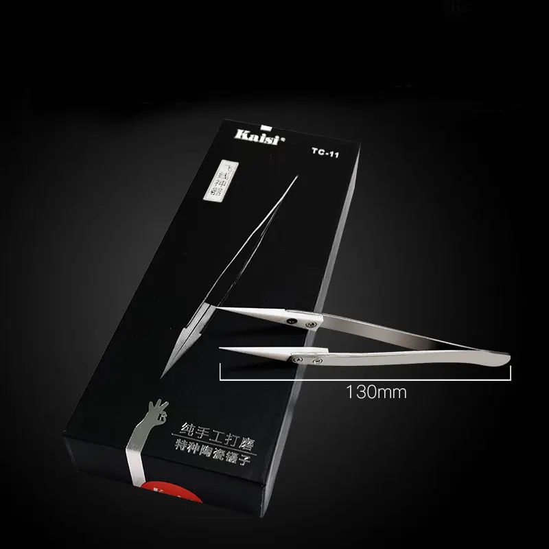 Tweezers super hard Titanium alloy 0.15mm anti-magnetization for microscope fingerprint flying line mobile phone repair