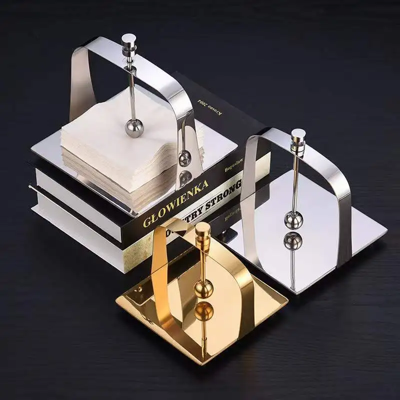 

Stainless Steel Tissue Napkin Paper Serviette Dispenser Table Paper Towel Holder Kitchen Tissue Box Home Restaurant Party Decor
