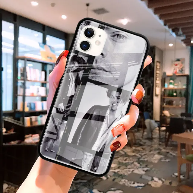 Glass Case For Apple iPhone 12 11 Pro Max 8 7 XS XR X 6 6S Plus SE 2020 Mobile Phone Coque Fundas Fine Line Harry Styles 1D T03