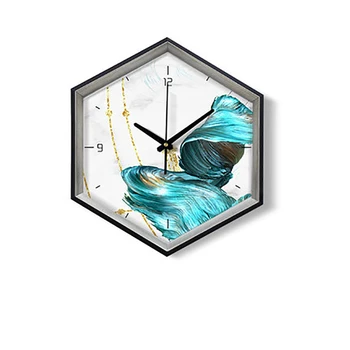 

China Blue Wall Clock Living Room Home Modern Fashion Creative Simple Quartz Clock Atmosphere Bedroom Silent Clock W