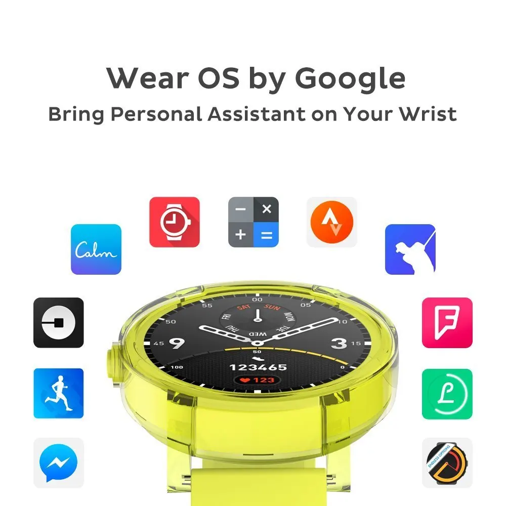 TicWatch E желтые Смарт-часы Bluetooth спортивные Смарт-часы с gps Android и iOS совместимы IP67 Google Wear OS