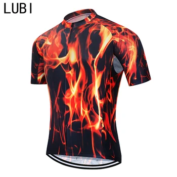 

LUBI 2020 Flame Cool Men Cycling Jersey Summer Short Sleeve Pro Road Bike Sports Clothing Racing MTB Bicycle Clothes Shirt Wear