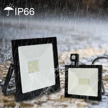 10 Вт 20 Вт 30 Вт 50 Вт 100 Вт индукционный Светодиодный прожектор с регулируемым PIR датчиком SMD 2835 прожектор Наружное освещение для уличного квадрата